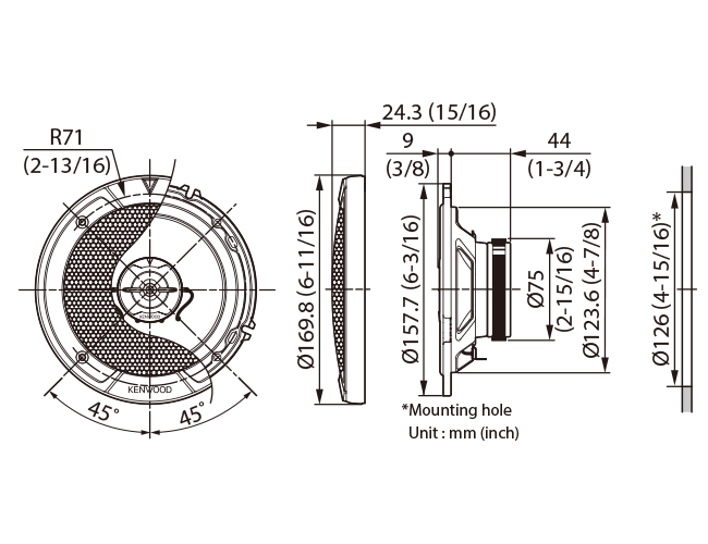 Kenwood KFC-S1667 6.5" 2-Way Car Speakers – 300W Peak / 30W RMS