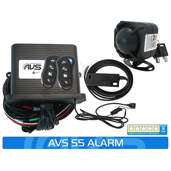 AVS S5 AS/NZS STANDARDS CERTIFIED ALARM / IMMOBILISER KIT (Installation included)