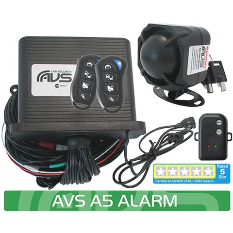 AVS A5 AS/NZS STANDARDS CERTIFIED CAR ALARM/IMMOBILISER (Installation Included)