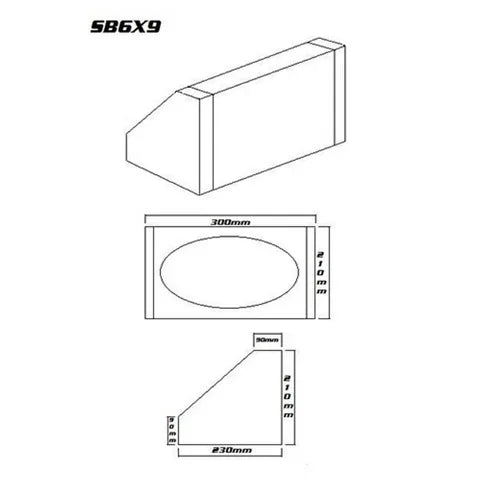 6x9" Speaker Box Grey/Black Carpet - Pair