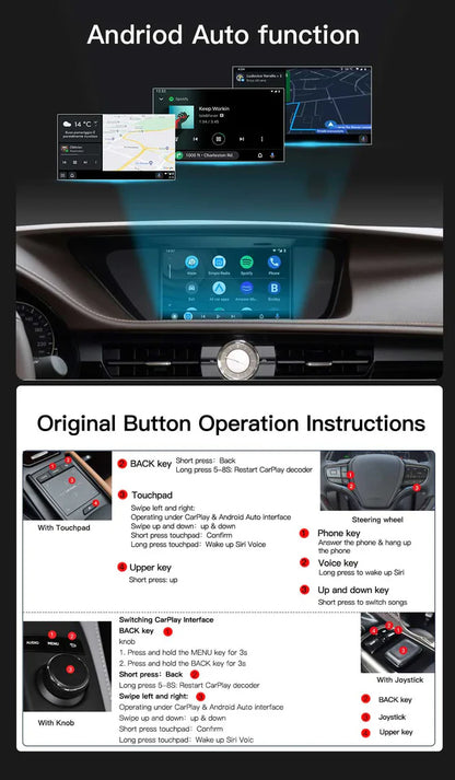 Wireless Carplay & Android Auto Retrofit Kit interface for Lexus including installation