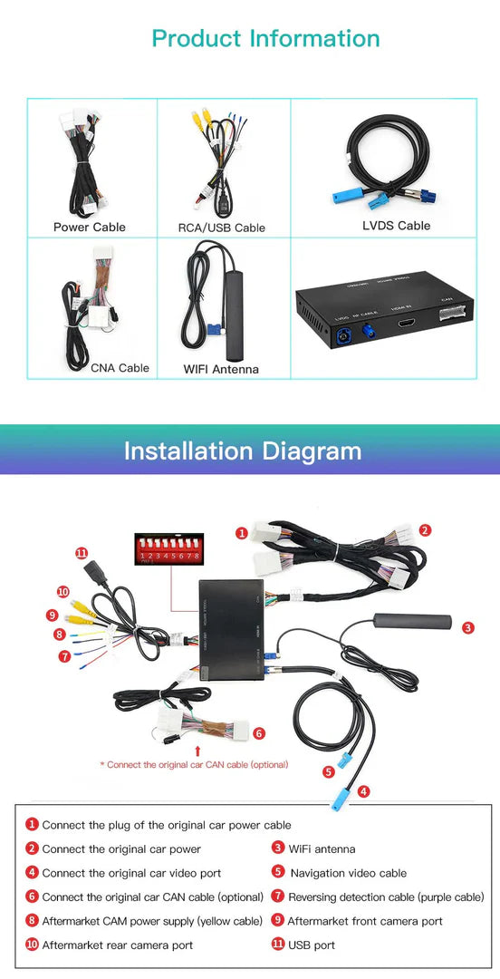 Wireless Carplay & Android Auto Retrofit Kit interface for Lexus including installation