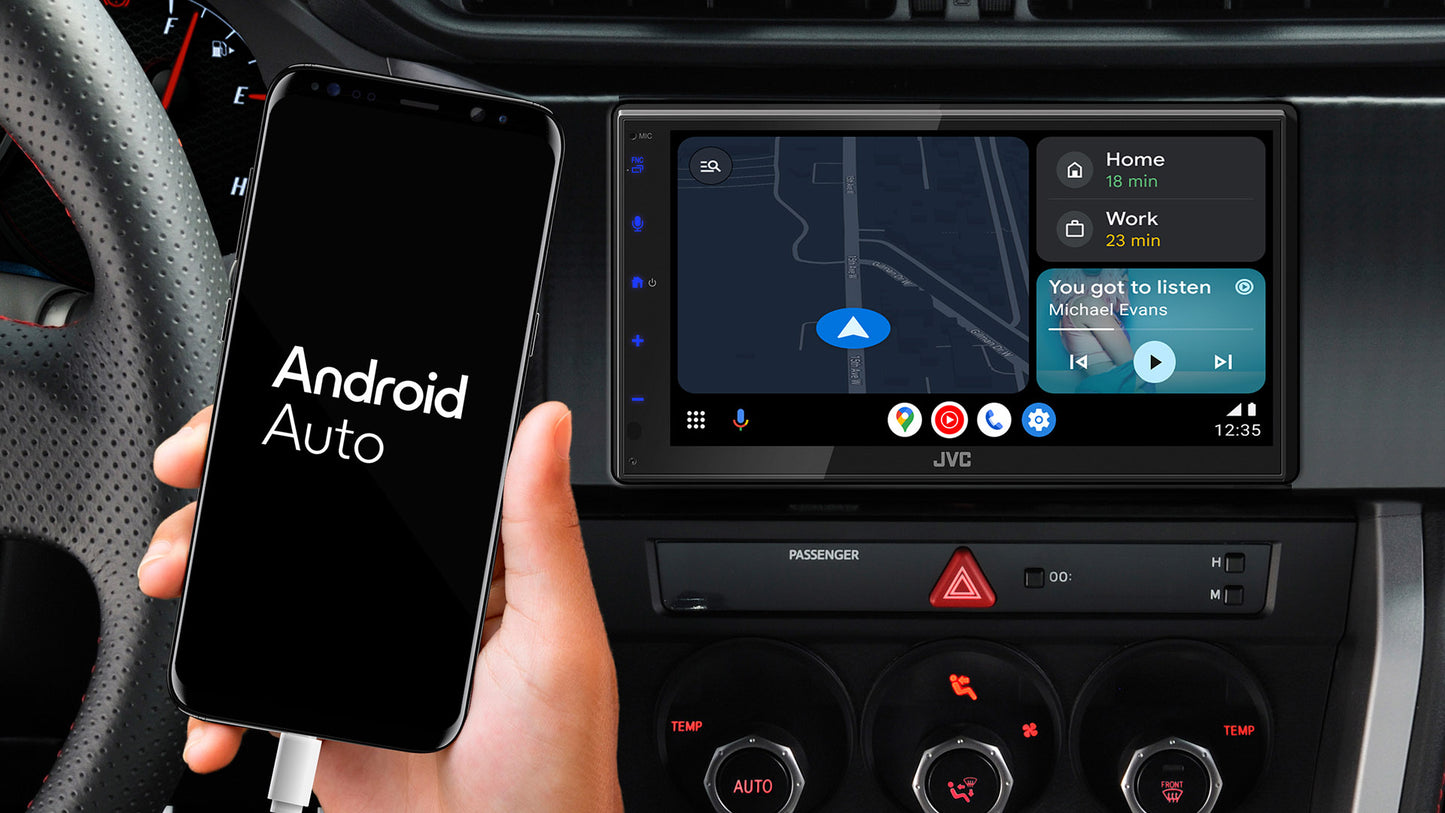 JVC KW-M590BT Wired CarPlay and Android Auto Head Unit