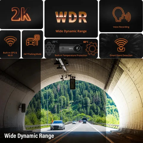 BlackVue SAFY 8 Front & Rear Dash Cam – 2K QHD + Full HD, 64GB