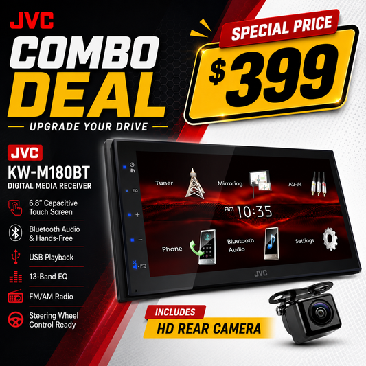 JVC KW-M180BT & Rear View Camera Combo