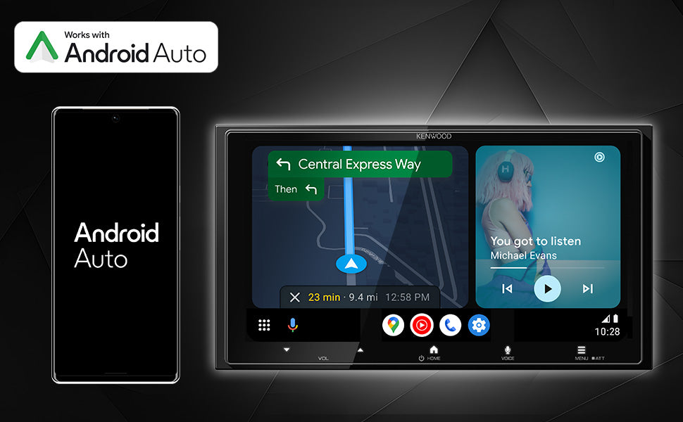 Kenwood DMX7525S 6.9" Wireless Apple CarPlay & Android Auto Multimedia Receiver