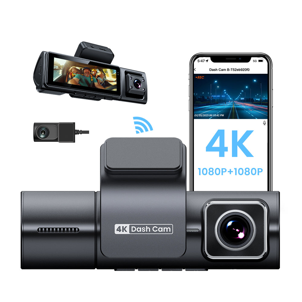 Prime 4K 3-Lens Dash Cam with WiFi – Model F9