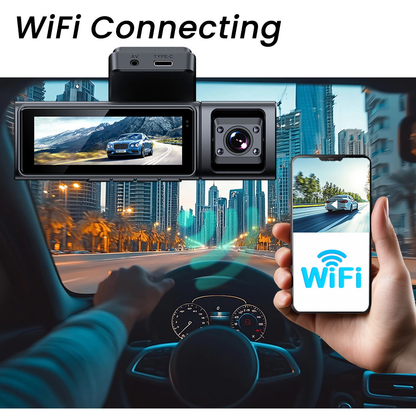Prime 4K 3-Lens Dash Cam with WiFi – Model F9