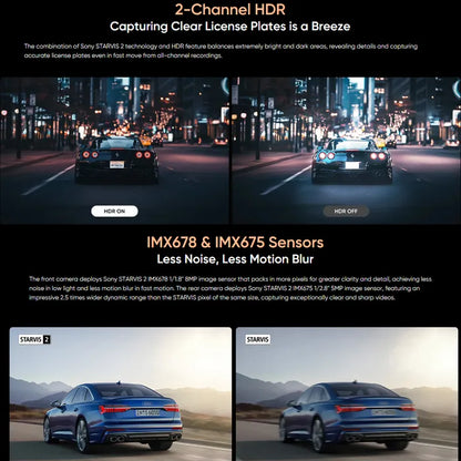 VIOFO A329 4K Front & 2K Rear Dash Cam – Dual Sony STARVIS 2, Wi-Fi 6 & GPS