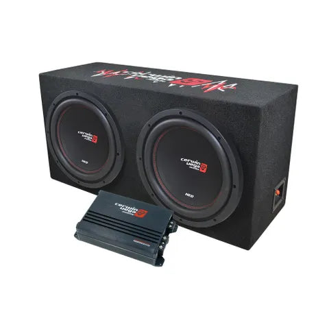 Cerwin Vega XED 12" Enclosed Dual Subwoofers with Amplifier Package